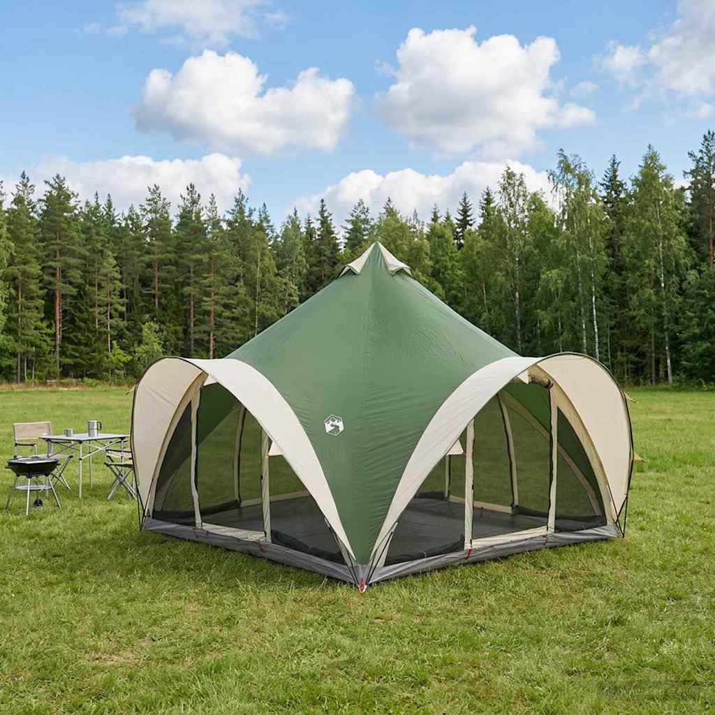vidaXL Tipi-teltta 6.0 hengelle Vihreä Polyesteri ja teräs