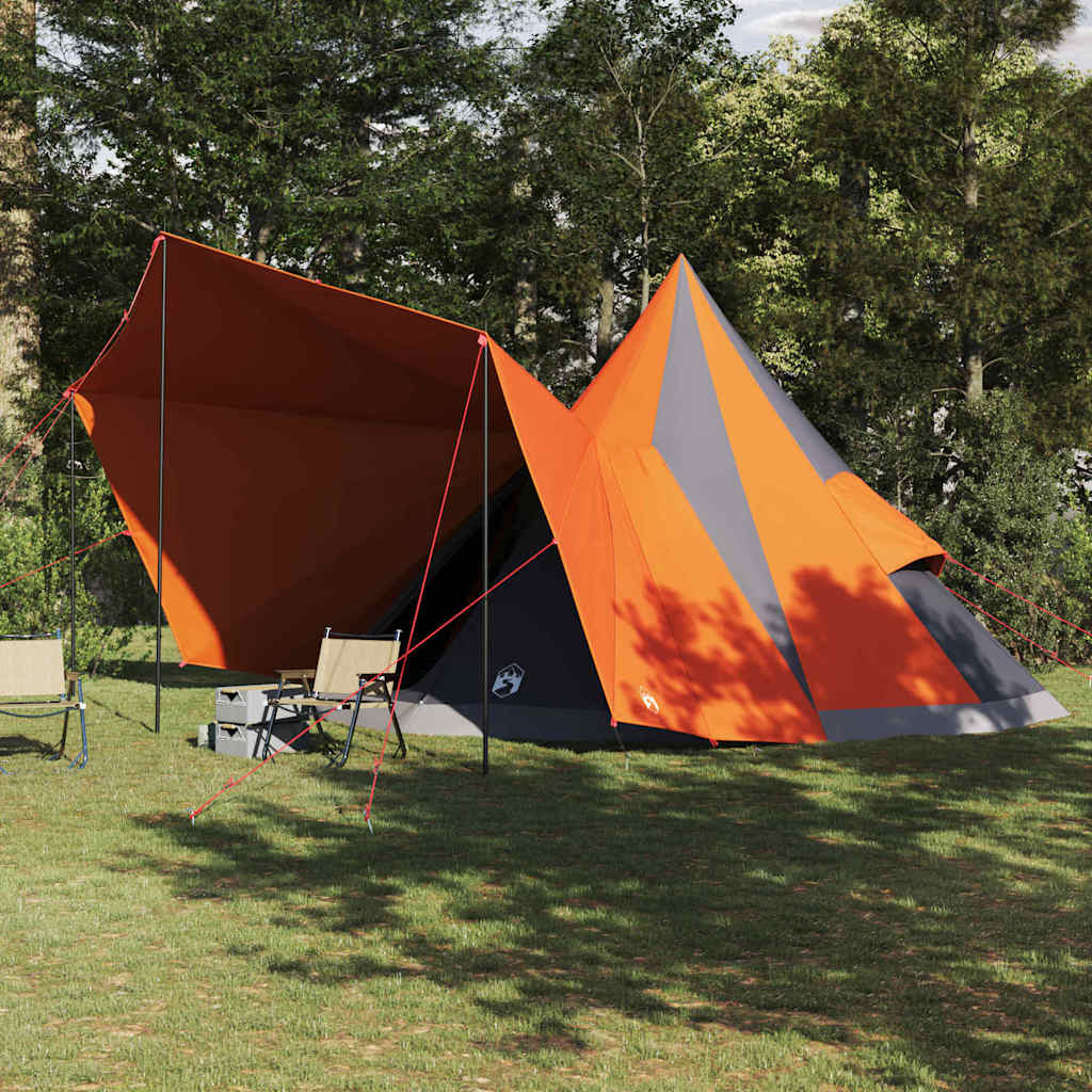 vidaXL Tipi-teltta Harmaa ja oranssi 510 x 690 x 330 cm taffeta